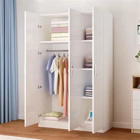 Wooden Doors White Multi Functional Wardrobe Clothes Storage Cabinet