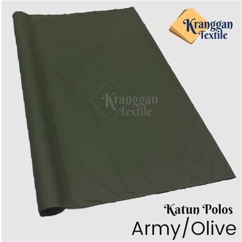 Jual KAIN KATUN POLOS PREMIUM LEBAR 150CM HIJAU ARMY OLIVE Shopee