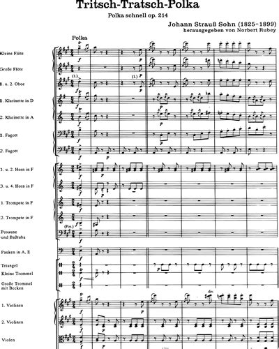 Tritsch Tratsch Polka Op 214 Full Score Sheet Music By Johann Strauss