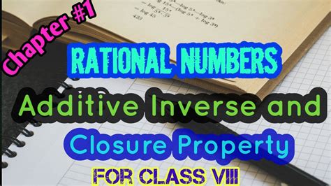 Rational Numbers Additive Inverse Class Viii Maths Chapter 1 Youtube