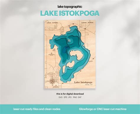 Lake House Decor Istokpoga Lake Map Svg Wood Wall Decor T