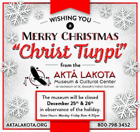 Christ Tu Pi Merry Christmas Akt Lakota Museum Cultural Center