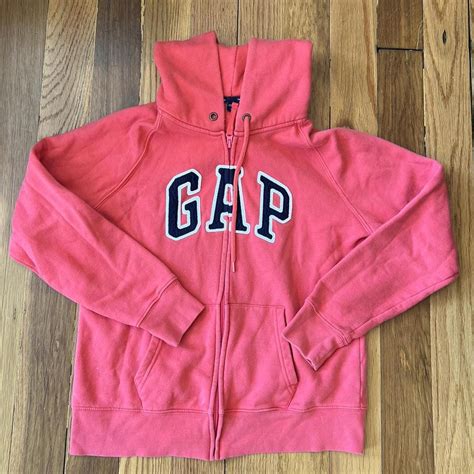 Salmon Pink Gap Zip Up Size Large So Would Fit Depop