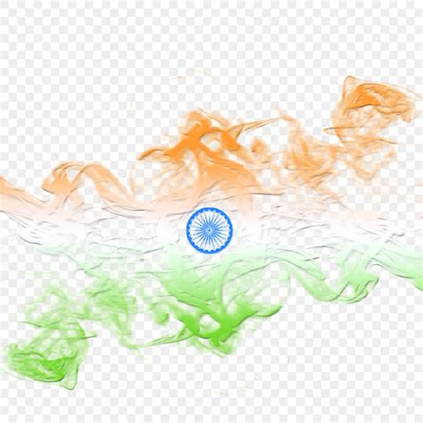 15th August Happy Independence Day Of Indian Flag Abstract Smoke 15th