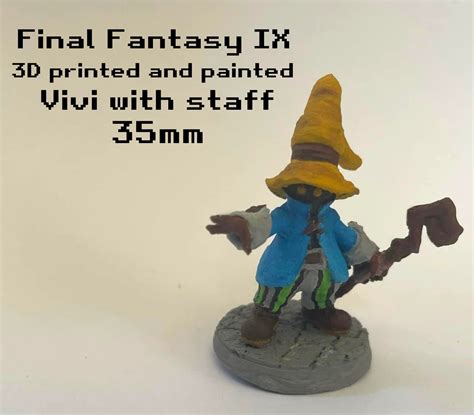 Final Fantasy Ix Vivi D Printed And Painted Miniature Mm Etsy