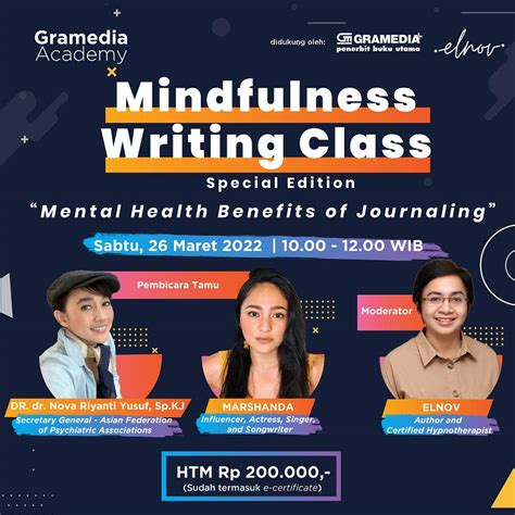 Kelas Menulis Manfaat Journaling Untuk Kesehatan Mental AtmaGo