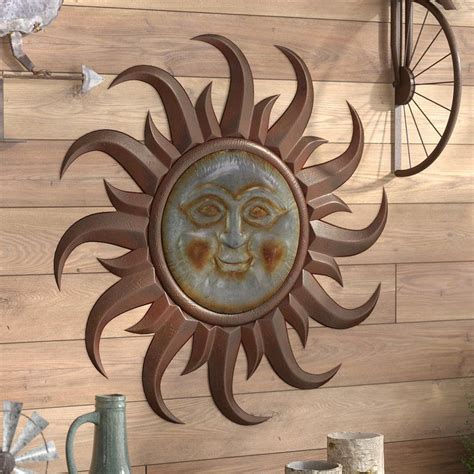 Industrial Sun Face Wall Decor Sun Wall Decor Outdoor Wall Art