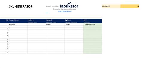 How To Generate Sku Number With Excel Template