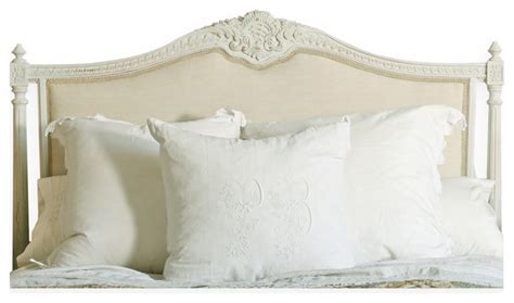 Louis Xvi French Country Natural Linen Upholstered Headboard Queen