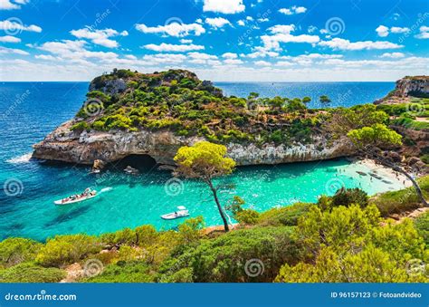 Mediterranean Sea Spain Majorca Beach Bay Of Cala Moro Stock Image