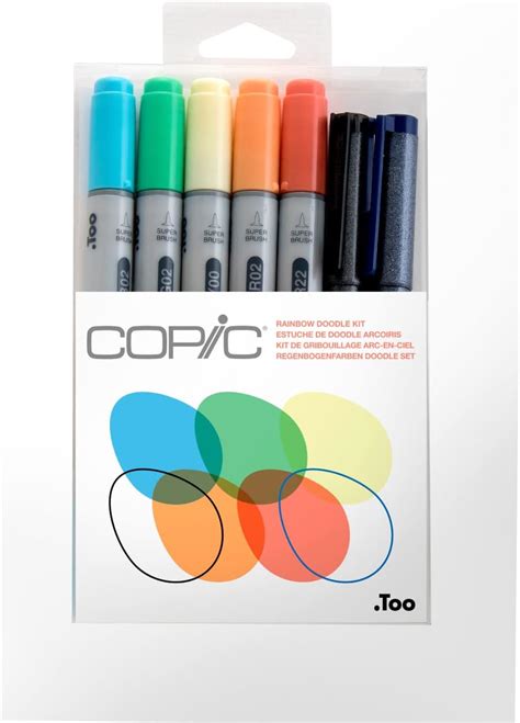 Copic Marker Doodle Paquete De Marcadores Arcoiris Rainbow Yaxa