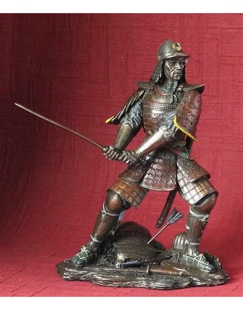 Japanese Samurai Bronzed Statue Veronese Design Boutique Trukado