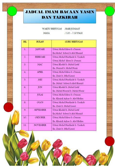 Diy Jadual Bertugas Kelas Jadual Bertugas Kelas Yang Kreatif Anak Pelaku