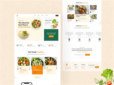 Food Recipe Landing Page On Behance