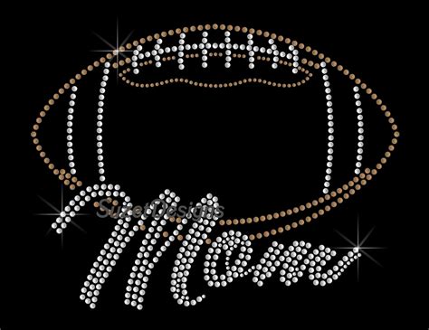 Football Mom Rhinestone Heat Transfer Decal Iron On Ndk1623 Etsy Rhinestone Heat Transfer