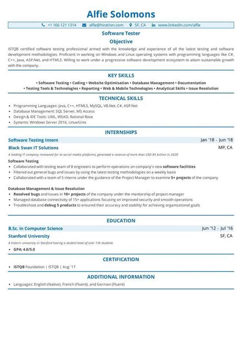 Software Testing Resume For Freshers 2023 Essential Tips And Examples