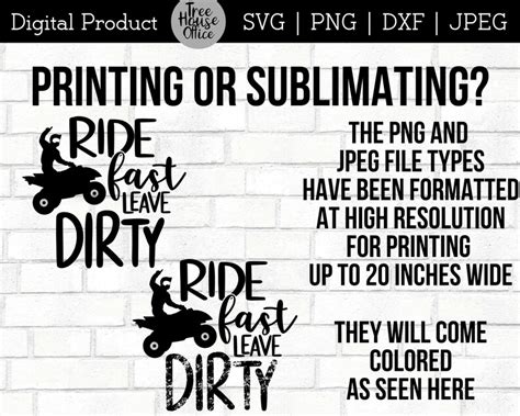 Ride Fast Leave Dirty Quad Quote SVG ATV Four Wheeling SVG 4 Etsy