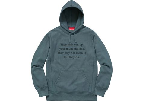 Supreme They Fuck You Up Hoodie Slate Fw16