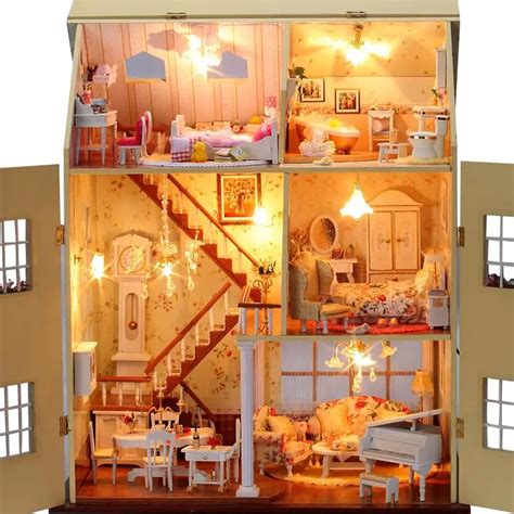 Diy Large Doll House Years Fairy Tale Handmade Villa 3d Miniature