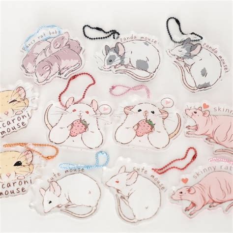 11 Types Of Mouse Acrylic Keychains Nezumi30517 Minne 国内最大級のハンドメイド