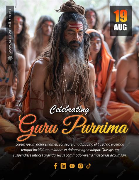 Premium Psd Guru Purnima Celebration Editable Flyer Invitation Template