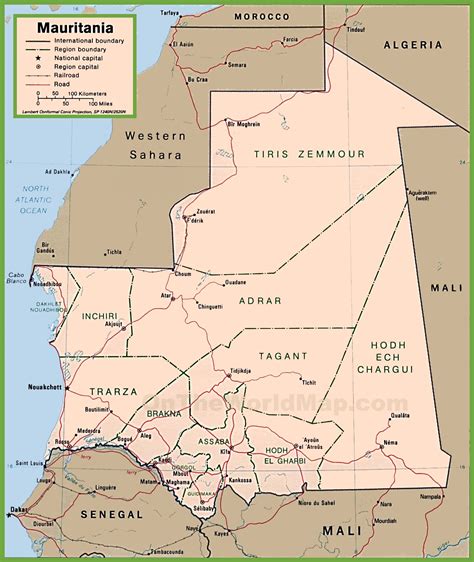 Mauritania Political Map