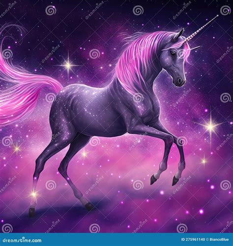 Illustration of Ravishing Pink Unicorn with Magical Sparkle. Stock ...