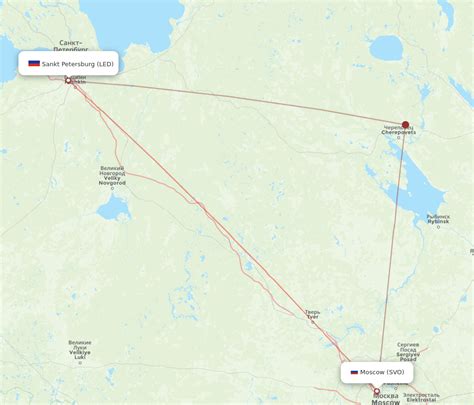 All Flight Routes From Saint Petersburg To Moscow LED To SVO Flight