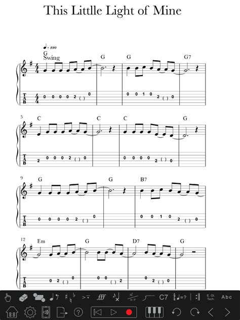 This Little Light Of Mine Guitar Tabs Songs Sheet Music Direct Music Guitar