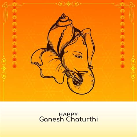 Free Vector Elegant Happy Ganesh Chaturthi Cultural Indian Festival