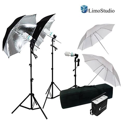 limostudio 600w photography triple photo umbrella lighting kit, video ...