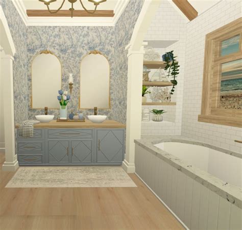 Coastal Bathroom Bloxburg Beach House Room Beach House Bathroom