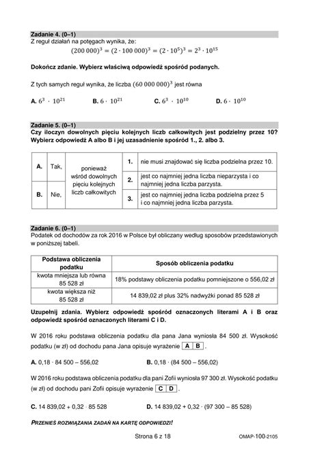 Przykładowe Zadania Z Egzaminu ósmoklasisty STELLIANA NISTOR