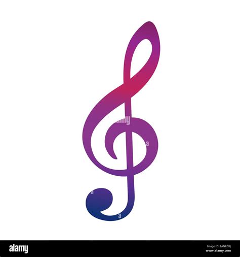 Colorful music G-Clef icon. Vector Illustration on white background ...