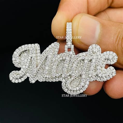 Vvs Moissanite Custom Pendant Custom Letter Name Vvs Moissanite