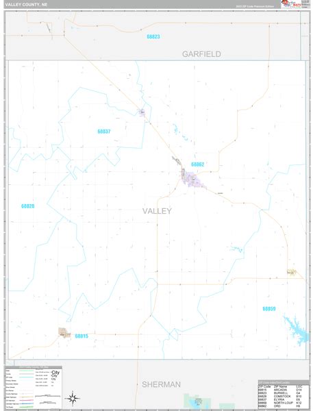 Valley County, NE Wall Map Premium Style by MarketMAPS - MapSales