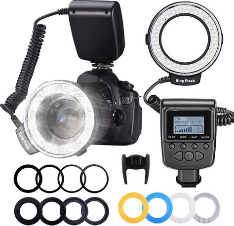 Neewer Macro Led Flash Anillo Luz Con Pantalla Lcd Aro De Adaptador