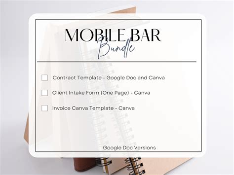 Bartending Contract And Business Editable Canva Templates Invoice And