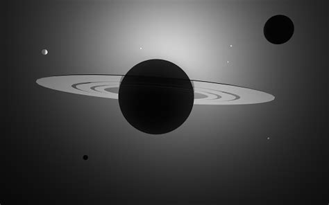 3d Rendering Ofplanet With Rings And Its Moons In Infinite Space Stock ...