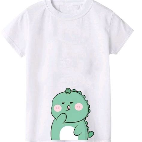 Jual KAOS DINO HIJAU GEMOY MELET LIDAH GAMBAR BAWAH BAJU CUSTOM NAMA