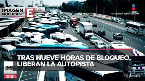 Transportistas bloquean autopista México Pachuca por extorsiones y