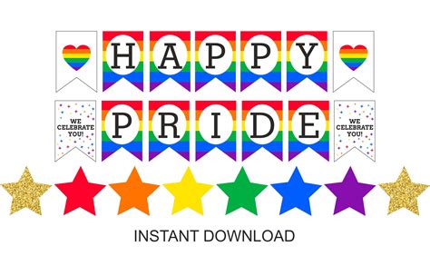 Pride Banner Printable Happy Pride Bunting Happy Pride Etsy