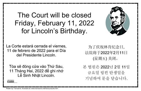 Holiday: Lincoln's Birthday | California Courts Newsroom