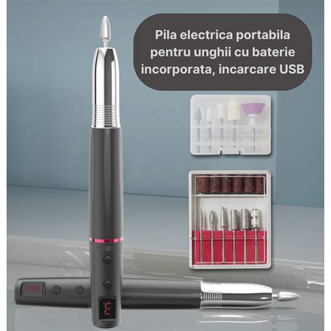 Freza Unghii Profesionala Mageca Pila Electrica Wireless Pentru