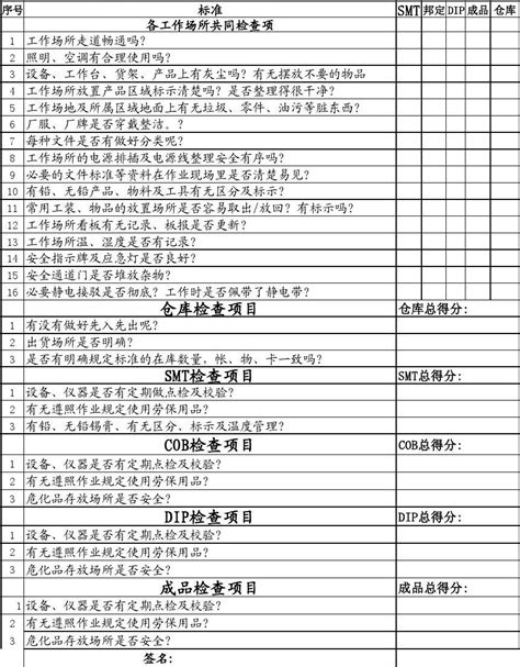 5s检查评分表实用版word文档在线阅读与下载无忧文档