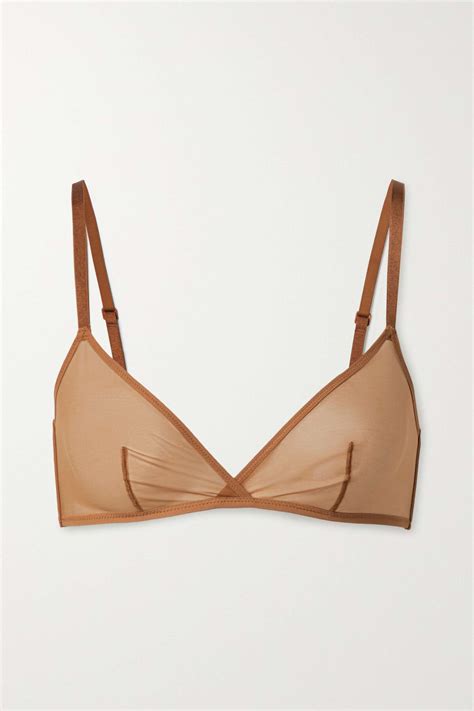 SKIMS Ultra Fine Mesh Triangle Bralette Bronze Editorialist