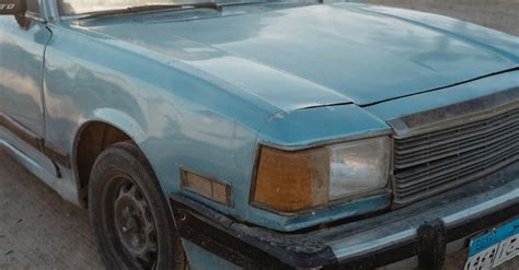 Blue Classic Car Parked On Road Side · Free Stock Photo