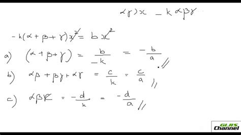 Cubic Polynomials Coefficient And Root Relationship Youtube