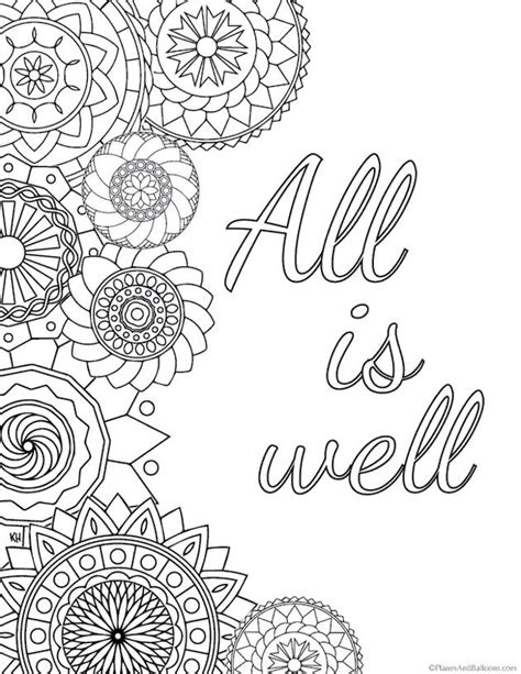 Get This Printable Adult Coloring Pages Quotes All Is Well