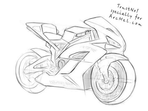 Motorcycle Sketch Easy at PaintingValley.com | Explore collection of ...